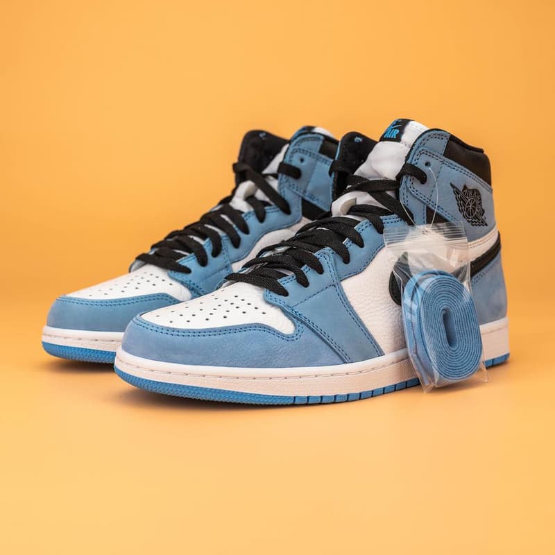 air jordan brand 1 university blue unc powder white black 555088 134 official release date info photos price store list buying guide