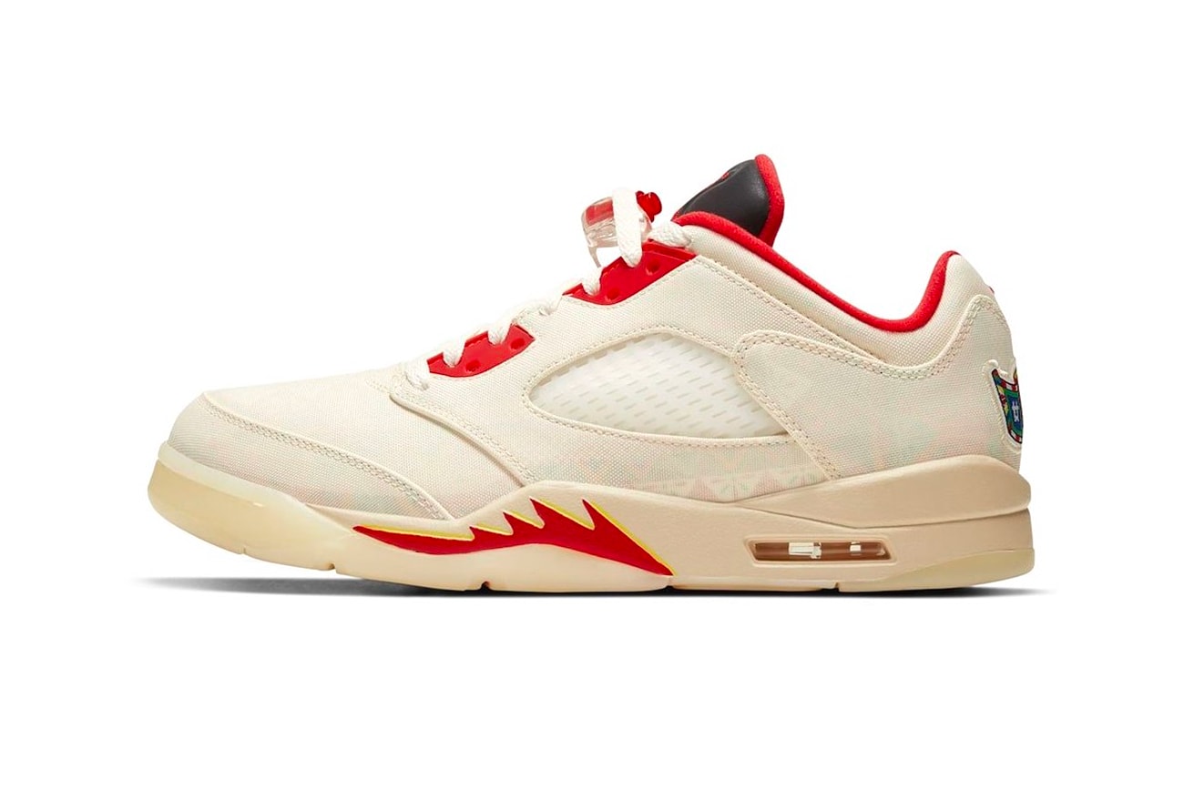 Air Jordan 5 Low Chinese New Year First Look Release Info DD2240-100 2021 Buy Price Sail Red White