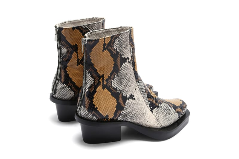 snakeskin boots with head