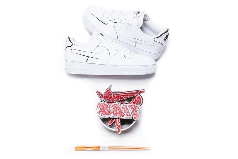 BAIT x Nike Kokiesland "A5 Wagyu AF1/1" Release Information Drop Date Limited Edition Collaboration Air Force 1 White Steak Patches Glow in the Dark Tokyo Comic Con 2020