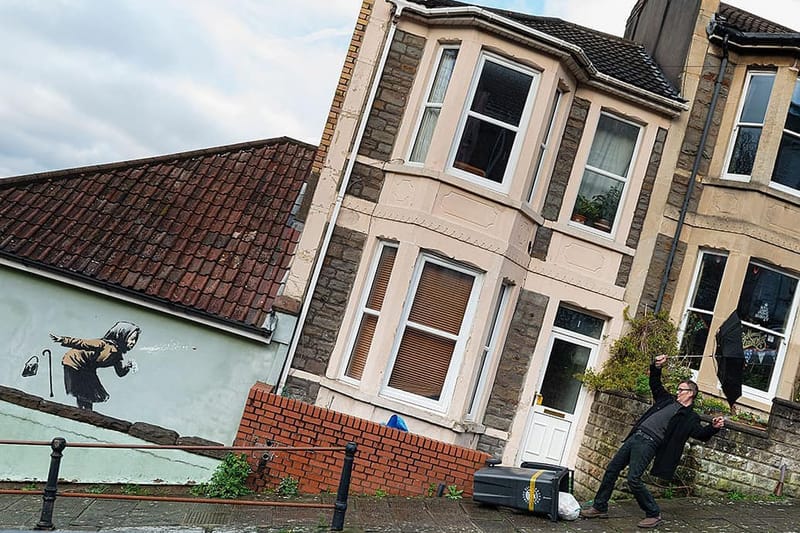 Banksy Coughs up New 'Aachoo!!' Public Street Art in Bristol