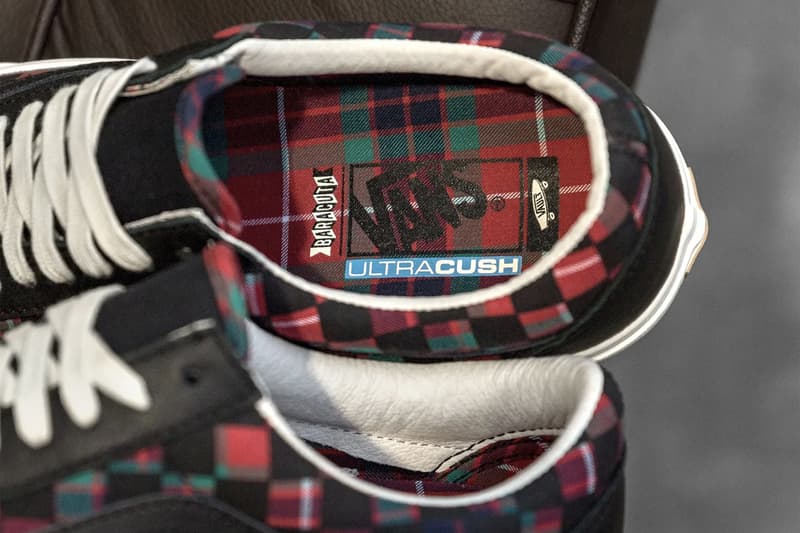 Baracuta x Vans Vault Sk8-Hi Pocket LX-1 Old Skool LX DRESS BLUES / TARTAN PLAID / MARSHMALLOW BLACK / TARTAN PLAID / MARSHMALLOW Release Information Drop Date Collaboration Limited Edition Closer First Look Shoe Footwear Sneaker Trainer So Cal Southern California Skateboarding