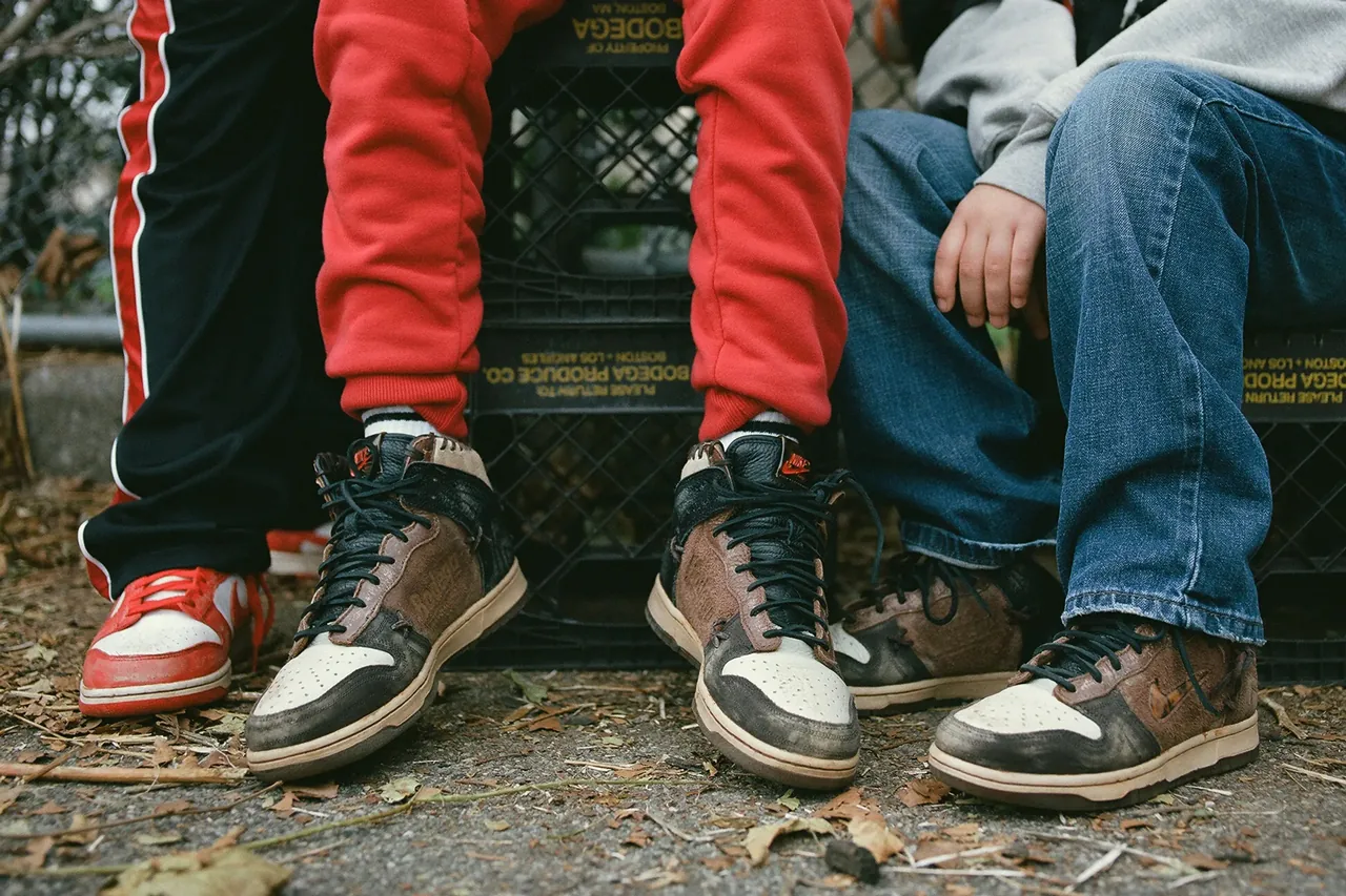 nike bodega dunk high on feet