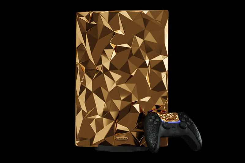 Caviar Golden Rock PlayStation 5  luxury crocodile leather artisanal gaming video games consoles Japan 1 of 1 rare precious metal   