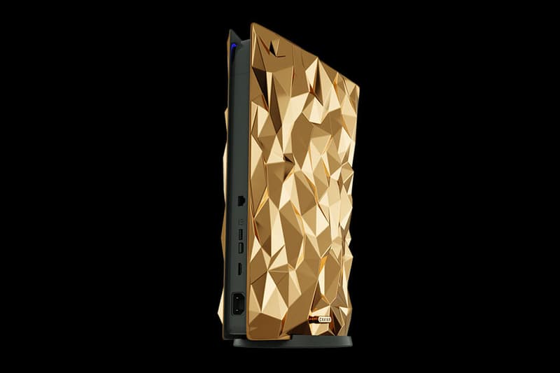 Caviar Golden Rock PlayStation 5 luxury crocodile leather artisanal gaming video games consoles Japan 1 of 1 rare precious metal