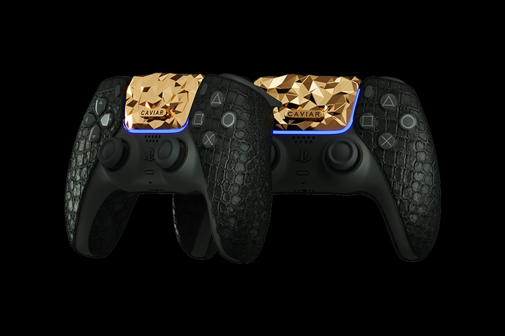 Caviar Golden Rock PlayStation 5, роскошная крокодиловая кожа, кустарные игровые приставки, Япония, 1 из 1, редкий драгоценный металл   