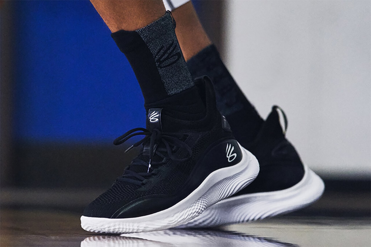 curry flow 8 curry brand under armour stephen curry black white ua flow basketball warriors release info date pricing info photos