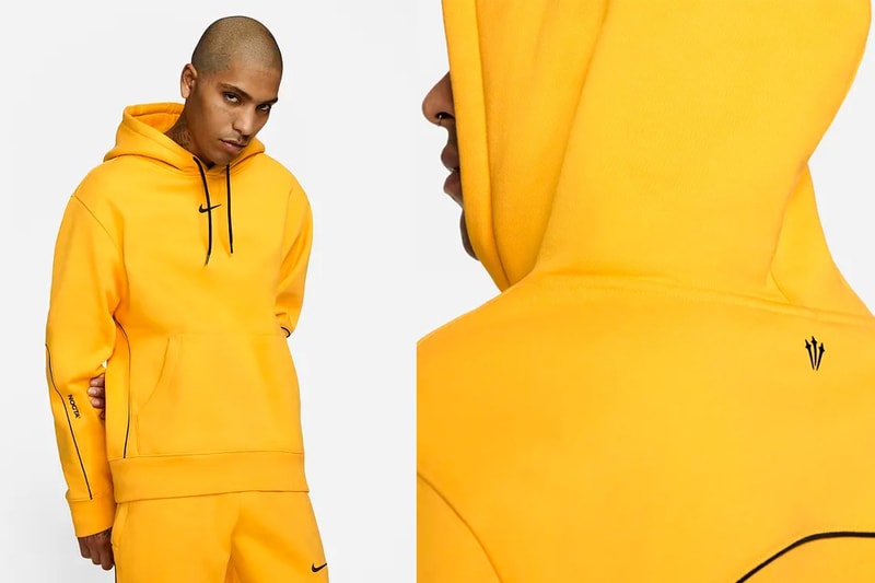 Drake x Nike NOCTA Apparel Collection Release Date Prices cost collaboration puffer jacket socks crew black university gold sweater hoodie puffer jacket pants swoosh