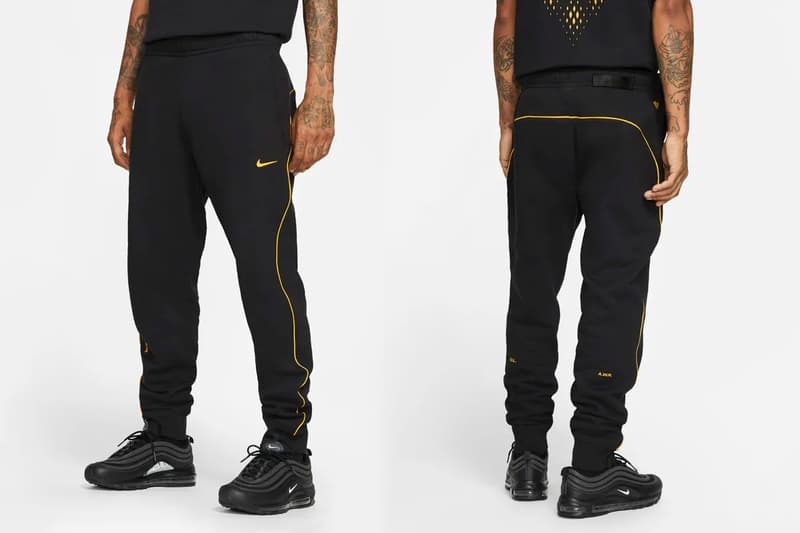 Drake x Nike NOCTA Apparel Collection Release Date Prices cost collaboration puffer jacket socks crew black university gold sweater hoodie puffer jacket pants swoosh