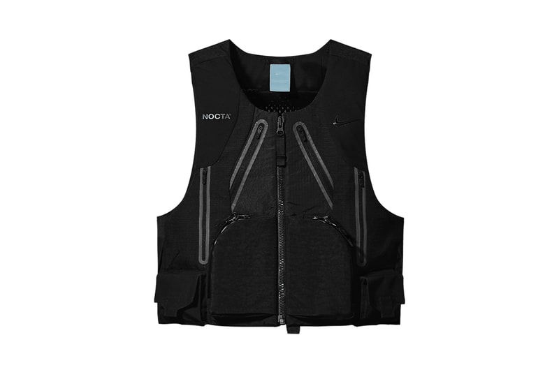 Drake Nike NOCTA February Release Info Shell Jacket Utility Vest T shirt black white Vest