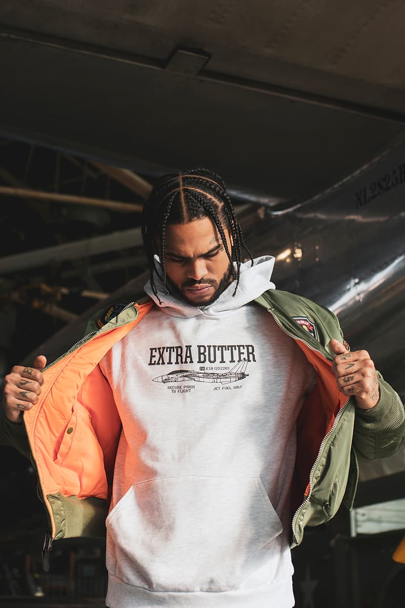 extra butter tomcat collection asics alpha industries g shock hoodie t-shirt kayano v og flight jacket watch release info date photos
