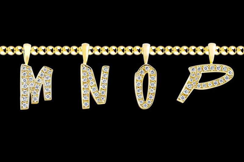 EYEFUNNY Futura LAboratories diamond letter pendants Futura2000 japan vs stone gold necklace pendants