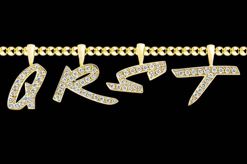 EYEFUNNY Futura LAboratories diamond letter pendants Futura2000 japan vs stone gold necklace pendants