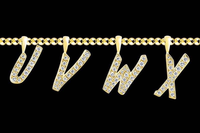 EYEFUNNY Futura LAboratories diamond letter pendants Futura2000 japan vs stone gold necklace pendants 