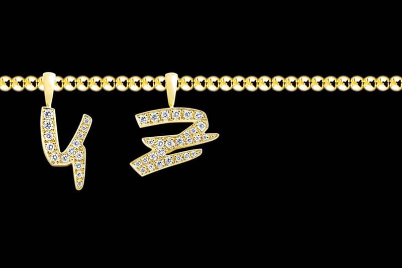 EYEFUNNY Futura LAboratories diamond letter pendants Futura2000 japan vs stone gold necklace pendants