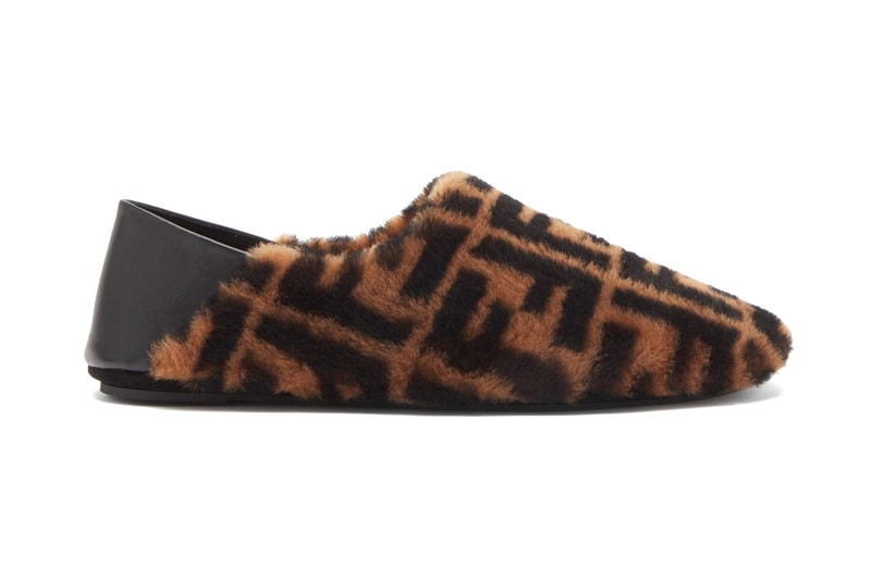 fendi ff logo shearling slippers fall winter 2020 matches fashion logo ff covered