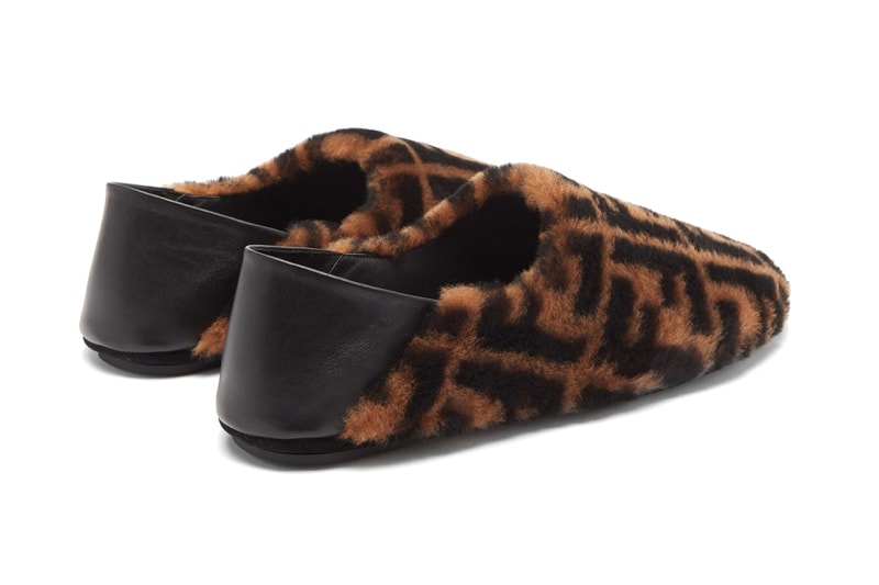 fendi ff logo shearling slippers fall winter 2020 matches fashion logo ff covered