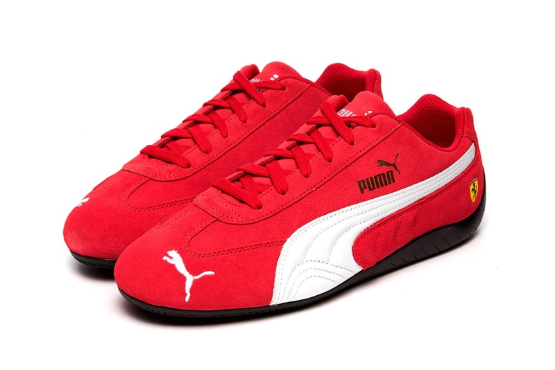 Ferrari x PUMA Speedcat "Rosso Corsa/Puma White" "Puma Black" 306796-02 306796-01 Sneaker Release Information Formula 1 Scuderia Ferrari Drivers F1 Race Cars Fast Shoe