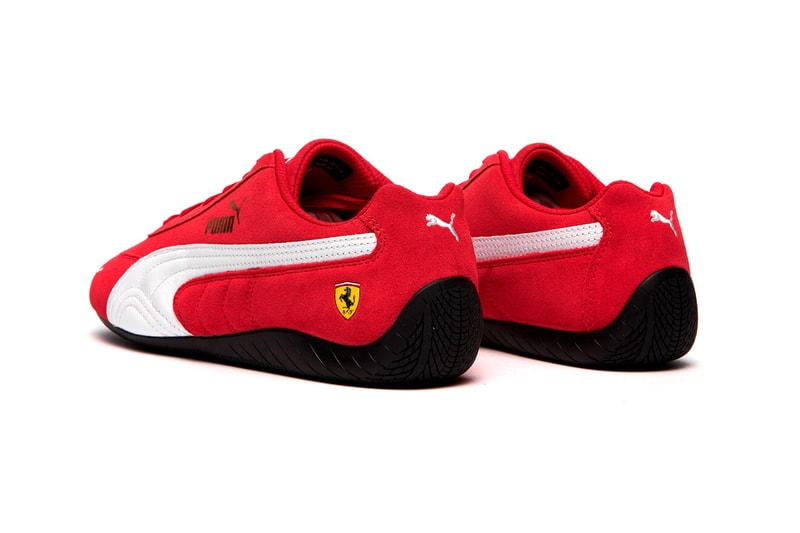 Ferrari x PUMA Speedcat "Rosso Corsa/Puma White" "Puma Black" 306796-02 306796-01 Sneaker Release Information Formula 1 Scuderia Ferrari Drivers F1 Race Cars Fast Shoe