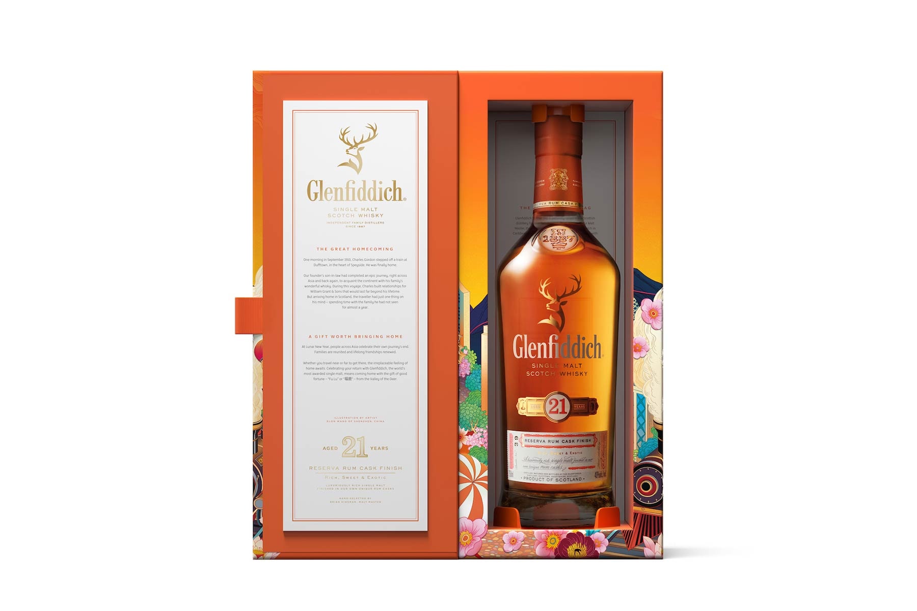 Glenfiddich Rlon Wang The Royal Stag Homecoming 21 Single Malt Scotch Whisky The Joy of Homecoming