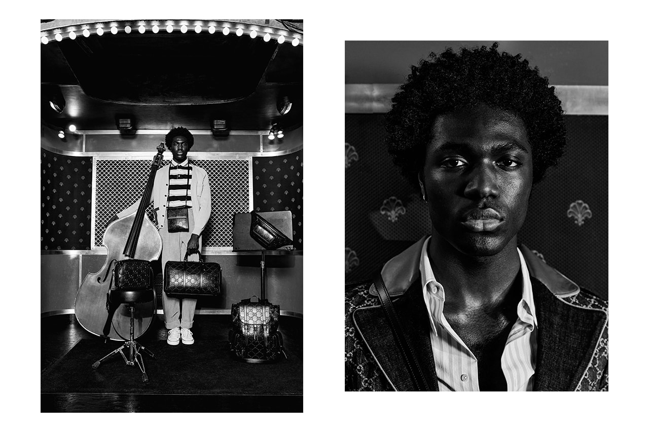 alessandro michele monochromatic black leather gg all black white out embossed gold hardware matthew jamal music musician