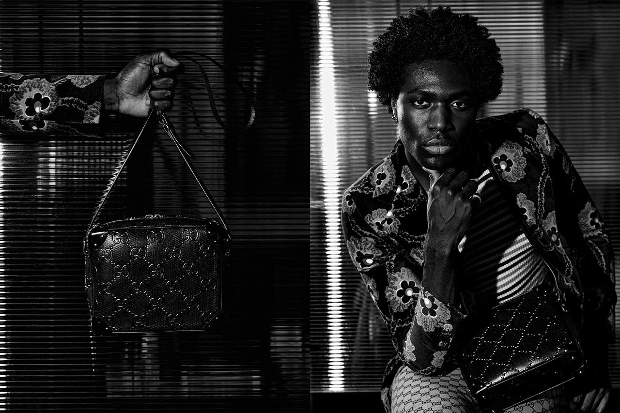 alessandro michele monochromatic black leather gg all black white out embossed gold hardware matthew jamal music musician