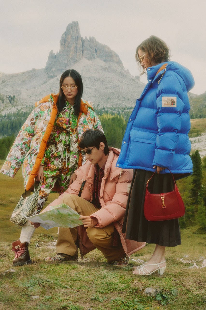 gucci the north face collaboration first look outerwear tents equipment coat clothing hiking boot release information first look details