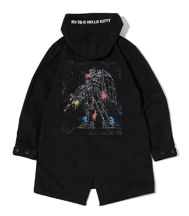 mobile suit gundam hello kitty collaboration r4g respect for geeks merch collection jacket tee shirt pants bag tote figure Premium Bandai