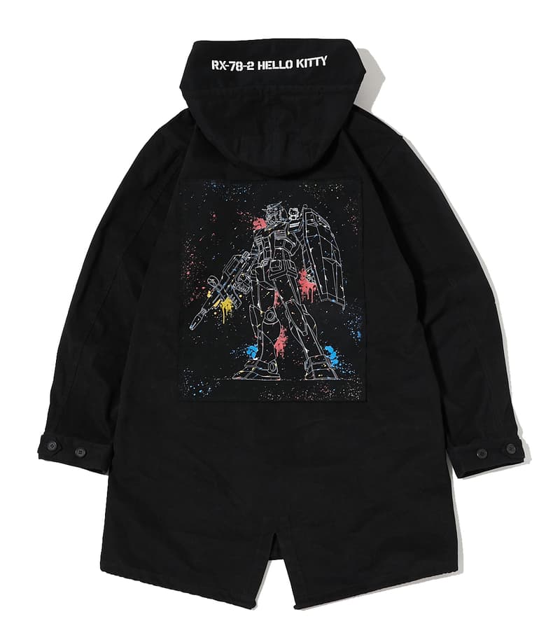 mobile suit gundam hello kitty collaboration r4g respect for geeks merch collection jacket tee shirt pants bag tote figure Premium Bandai