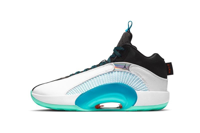 guo ailun air jordan 35 morpho CZ8153 100 release info photos store list buying guide blue morpho butterfly white teal black