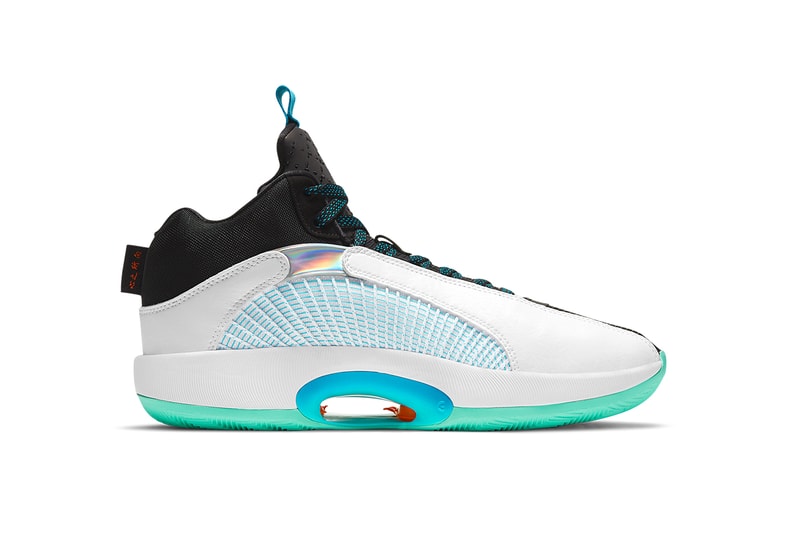 guo ailun air jordan 35 morpho CZ8153 100 release info photos store list buying guide blue morpho butterfly white teal black