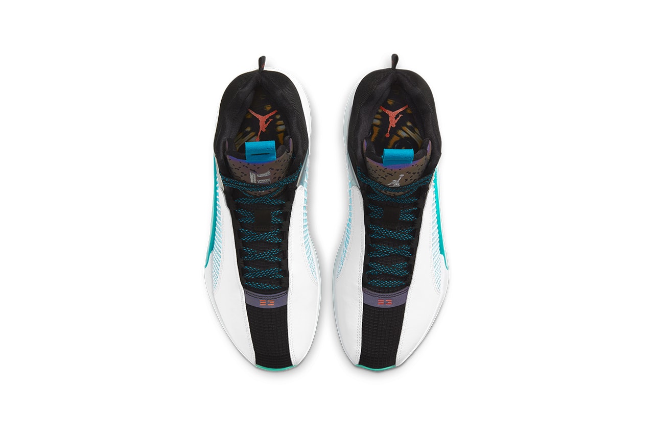 guo ailun air jordan 35 morpho CZ8153 100 release info photos store list buying guide blue morpho butterfly white teal black