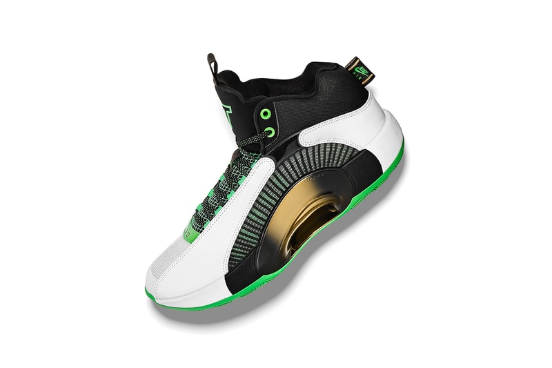 jayson tatum air jordan 35 team colors pe boston celtics info black green white 