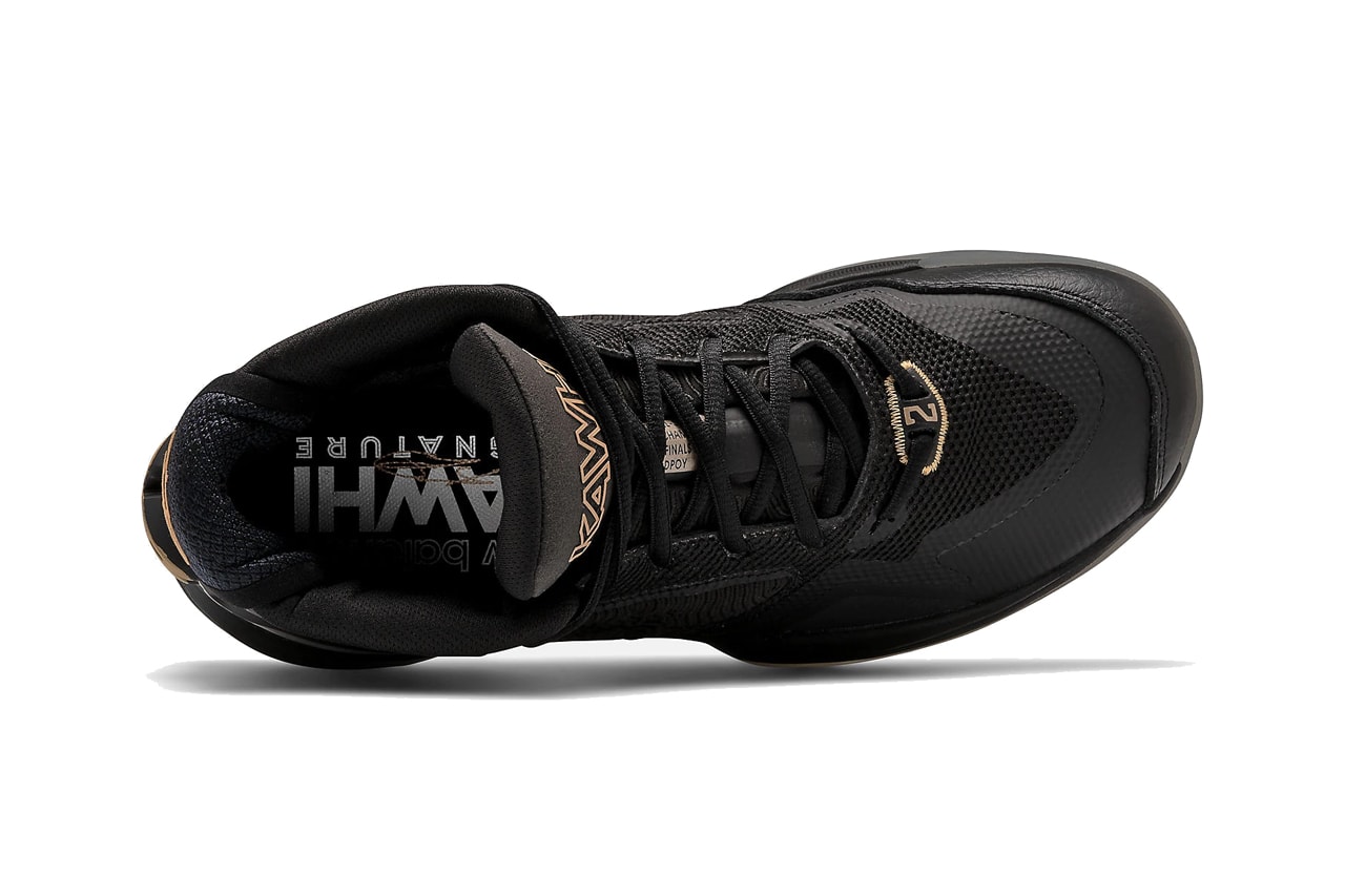 kawhi leonard new balance black gold signature shoe official release date info photos price store list buying guide