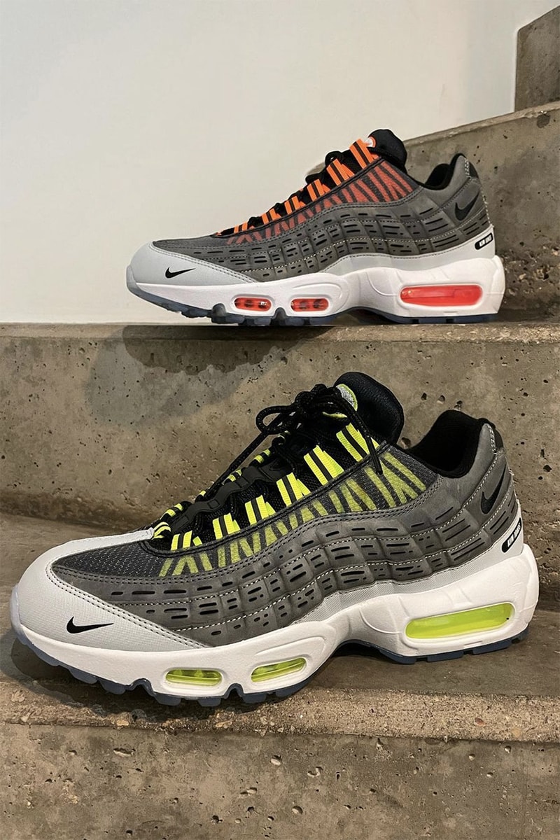 kim jones dior fendi nike air max 95 total orange black grey white volt release information details morse code