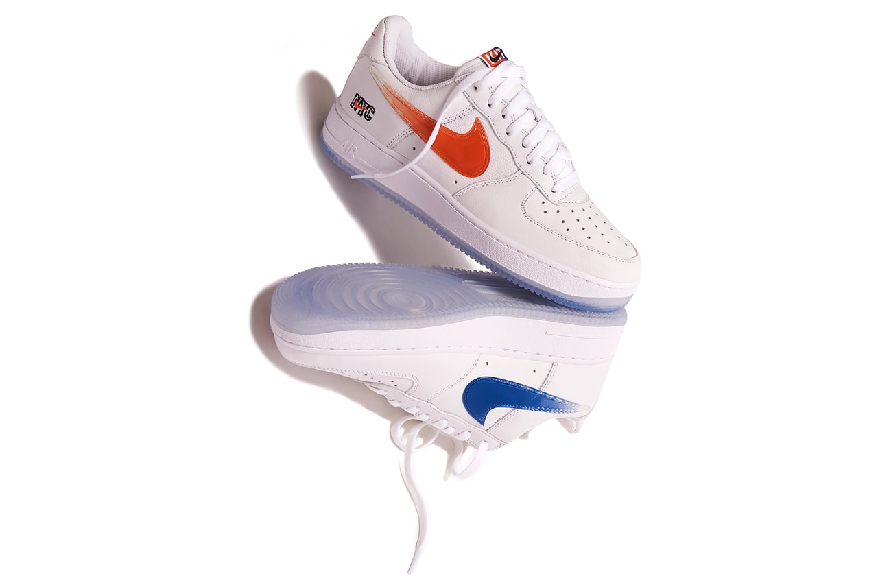 kith nike sportswear air force 1 low nyc new york city knicks ronnie fieg white blue orange cz7928 100 official release date info photos price store list buying guide