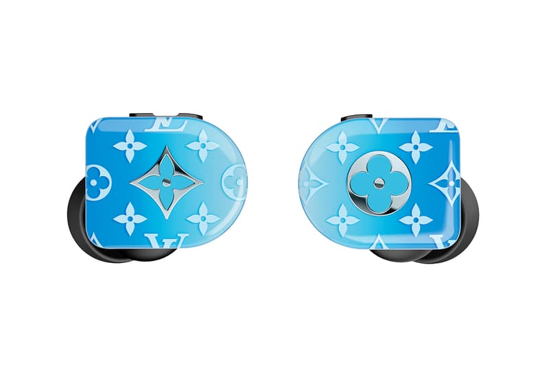 louis vuitton wireless horizon earphones white blue gradient details silver buy cop purchase virgil abloh