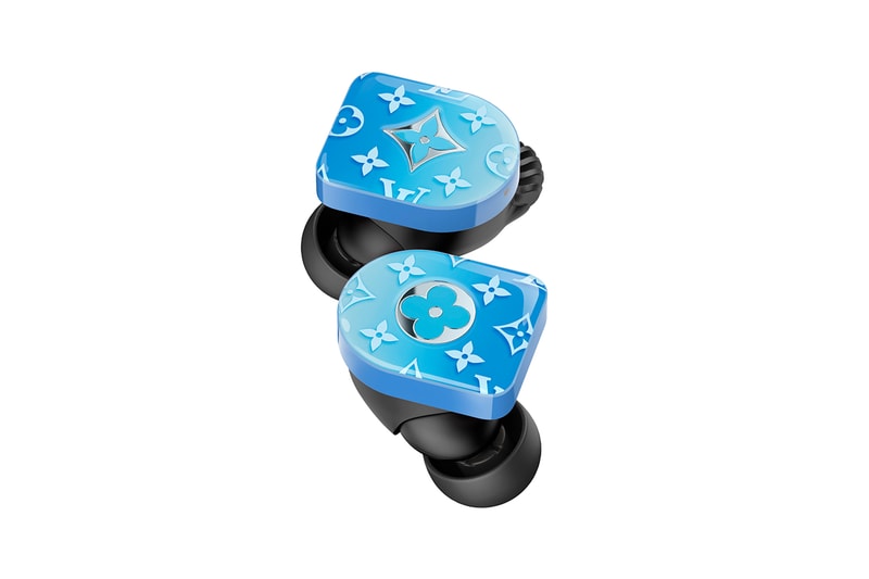 louis vuitton wireless horizon earphones white blue gradient details silver buy cop purchase virgil abloh