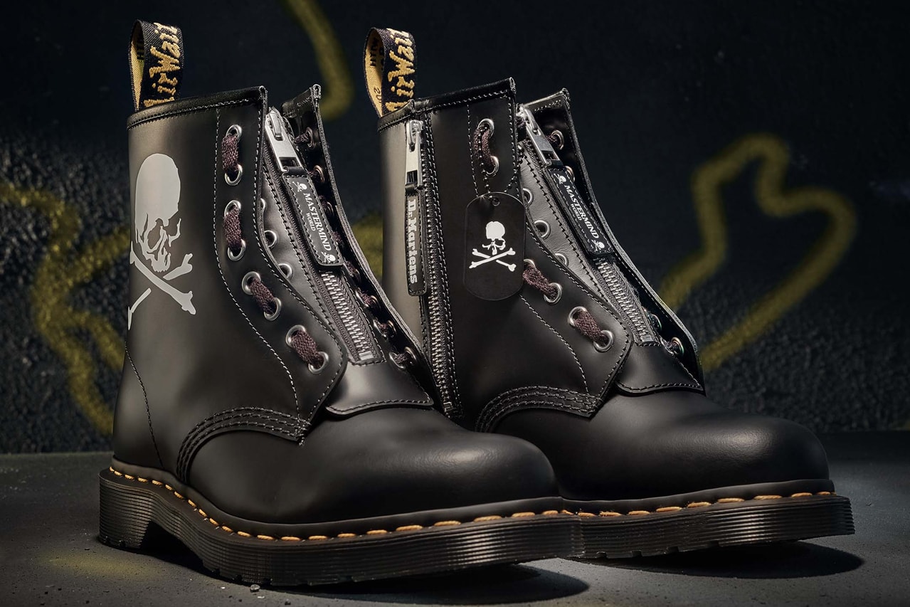 mastermind WORLD x Dr. Martens 1460 Remastered Series Masaaki Homma Japanese Punk Designer Label Boots Fall Winter 2020 FW20 Black Leather 