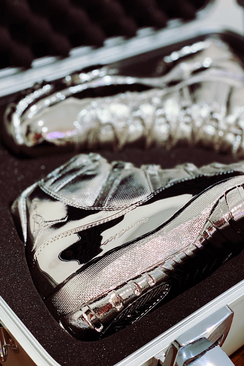 SNIPES & Matthew Senna Jordan XI Chrome Sculpture raffle snipes chicago nike jubilee
