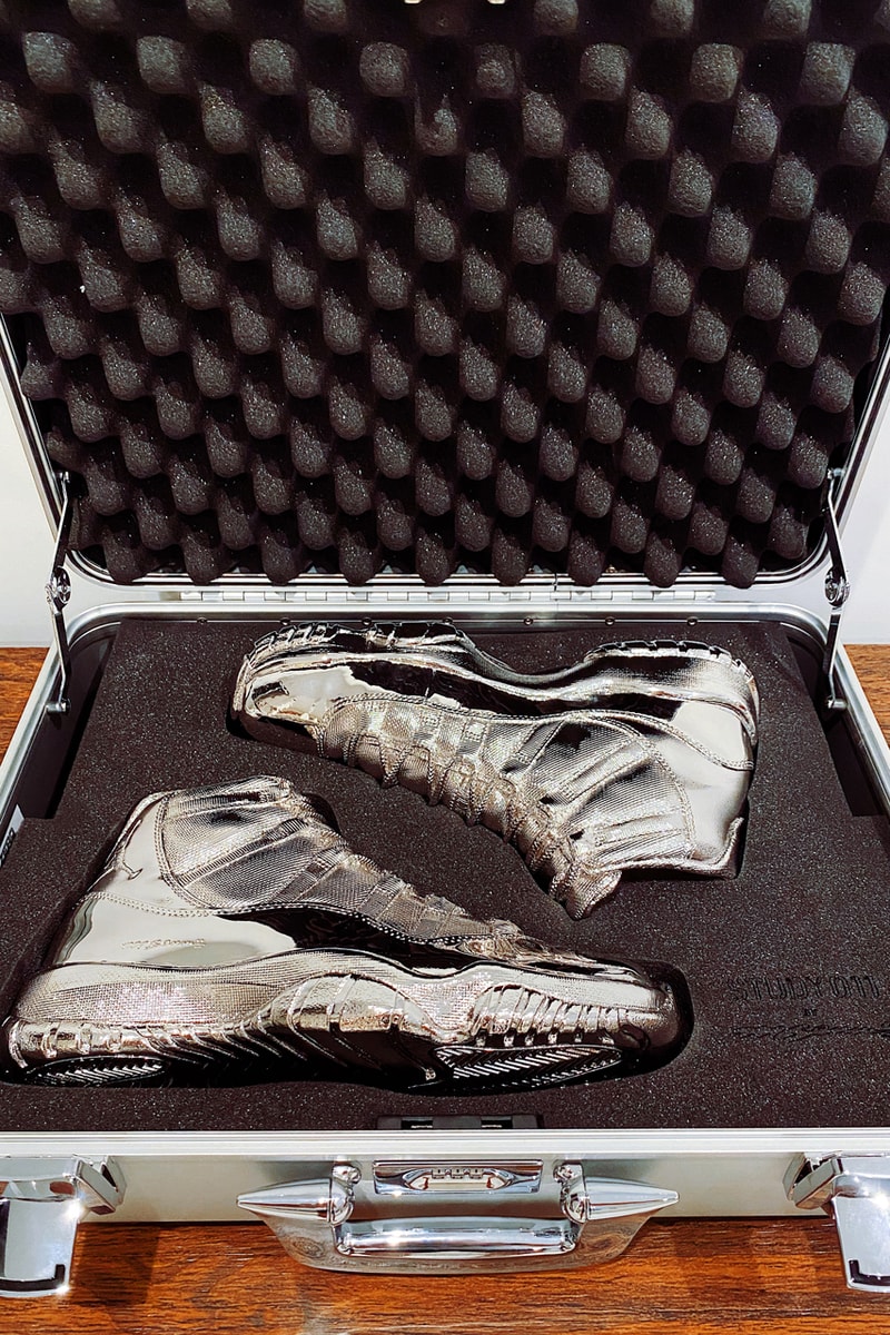 SNIPES & Matthew Senna Jordan XI Chrome Sculpture raffle snipes chicago nike jubilee