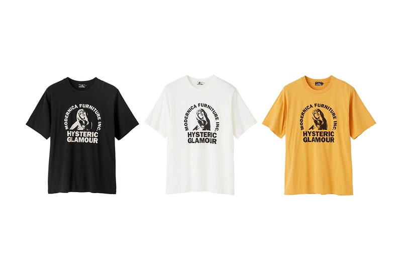modernica hysteric glamour collaboration release info photos pricing buying guide hoodies side shell chair daybed aiko side table t-shirt hoodies bowling shirt satin jackets