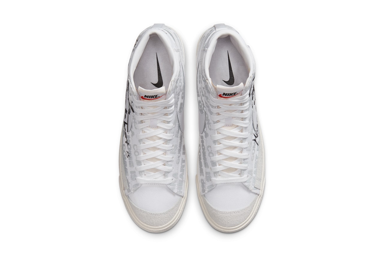 naomi osaka comme des garcons nike sportswear blazer mid 77 vintage switch publishing black white gray official release date info photos price store list buying guide pure platinum sail DA5383 100