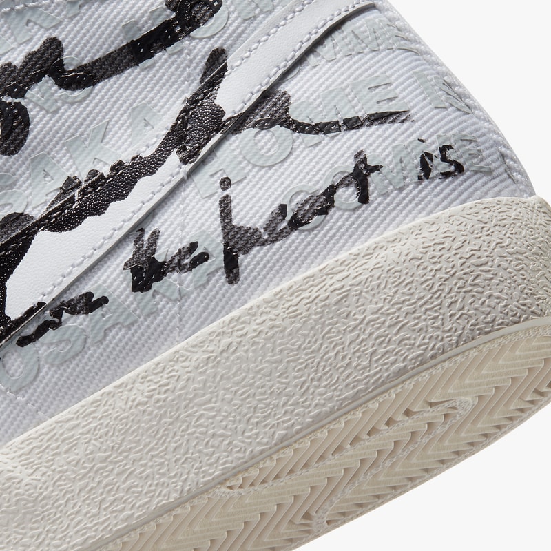naomi osaka comme des garcons nike sportswear blazer mid 77 vintage switch publishing black white gray official release date info photos price store list buying guide pure platinum sail DA5383 100