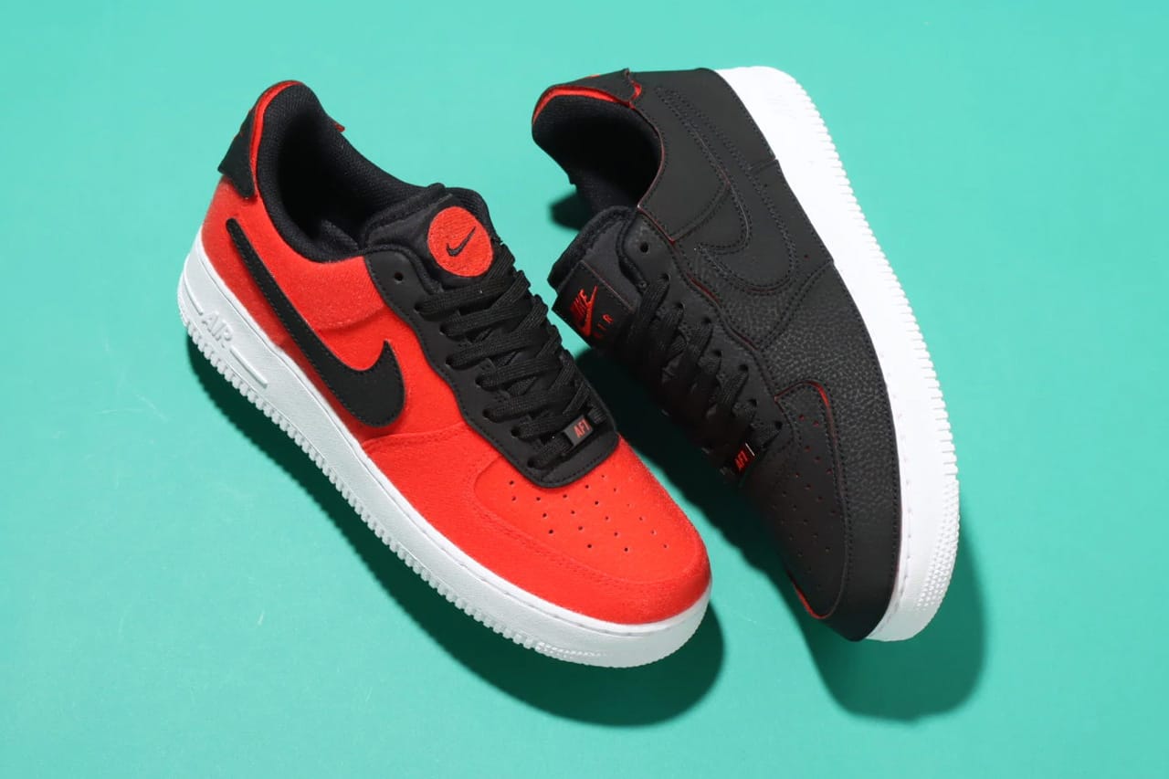 air force 1 low red and black
