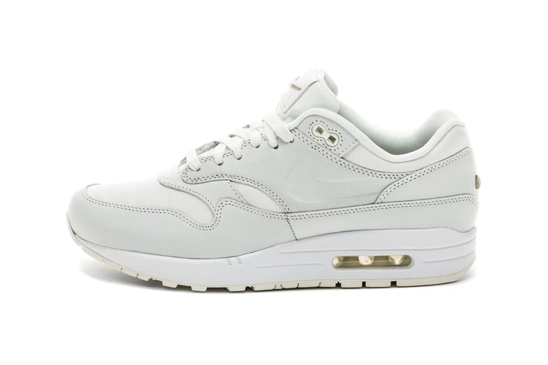 Nike Air Max 1 "Yours" SUMMIT WHITE / WHITE / SAIL / MEDIUM KHAKI Sneaker Release Information Closer First Look Rub Away Distressed Wear Tear Upper Premium Leather AM1