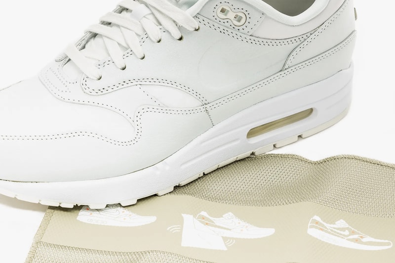 Nike Air Max 1 "Yours" SUMMIT WHITE / WHITE / SAIL / MEDIUM KHAKI Sneaker Release Information Closer First Look Rub Away Distressed Wear Tear Upper Premium Leather AM1