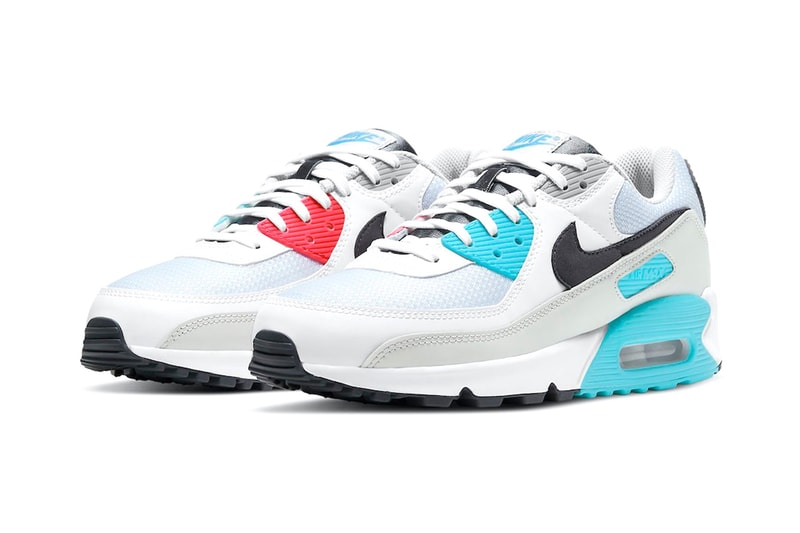 nike air max 90 chlorine blue fusion red information release 