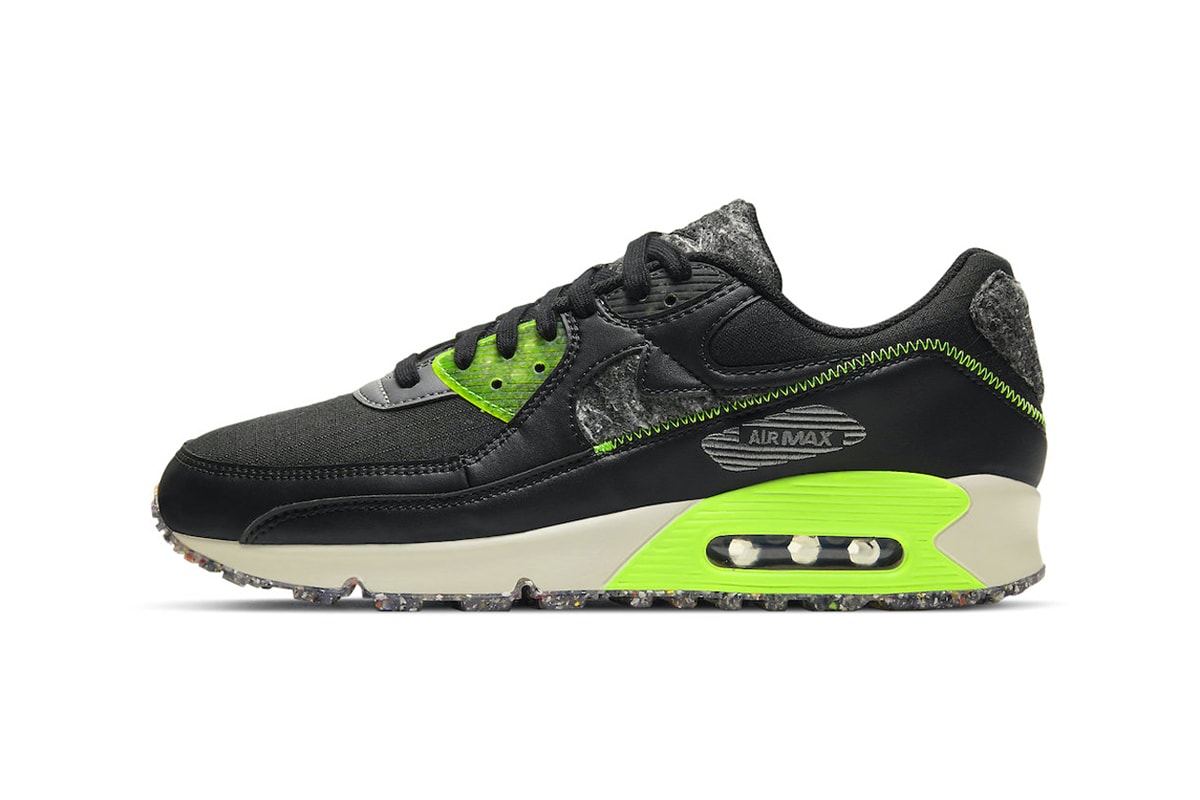 Nike Air Max 90 M2Z2 Eco-Friendly Electric Green Sneaker Black DD0383-001 Recycled Wool