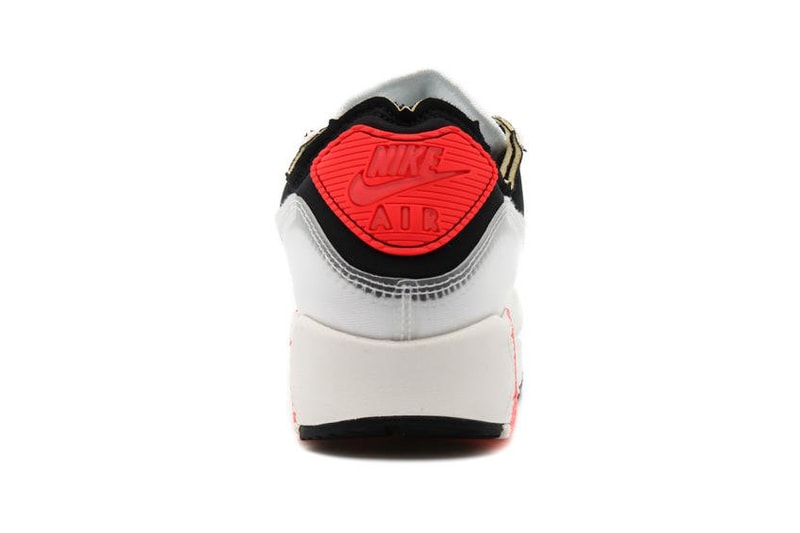 Nike Air Max 90 AMIII AM90 PRM "White/Black" "Infrared" DC7856-100 Inside-Out Deconstructed Reverse Print Design Swoosh Limited Edition Sneaker Drop Date Release Information Closer First Look Shoe Footwear Trainer OG Air